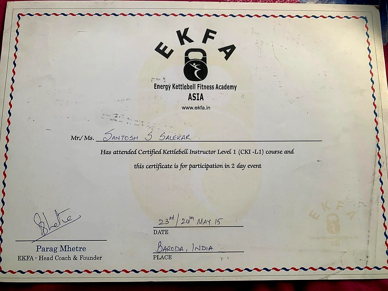 EKFA Kettlebell Training Participation 2015